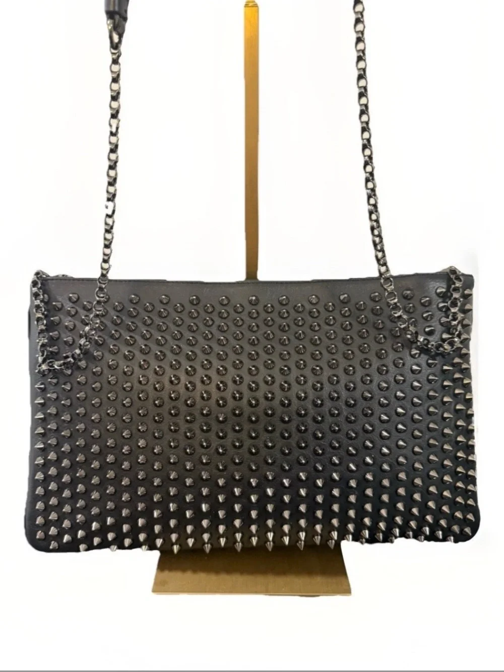 Christian Louboutin Studded Black Shoulder Chain Bag